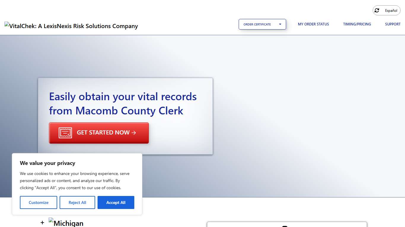 Macomb County Clerk (MI) Order Certificates - VitalChek